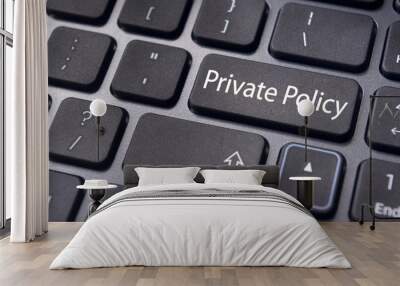 message on keyboard, website privacy policy concepts Wall mural