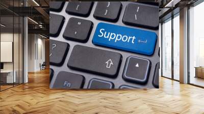 online support concepts, message on keyboard key Wall mural