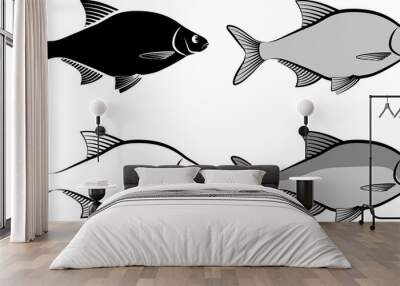 bream - clip art illustration and line art Wall mural