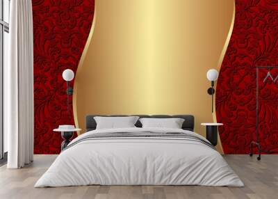 red and gold background Wall mural