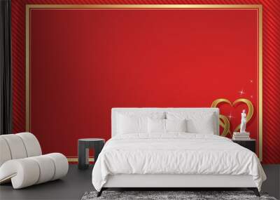 red background Wall mural