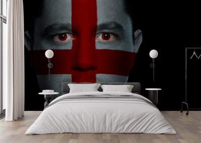 english flag - male face Wall mural