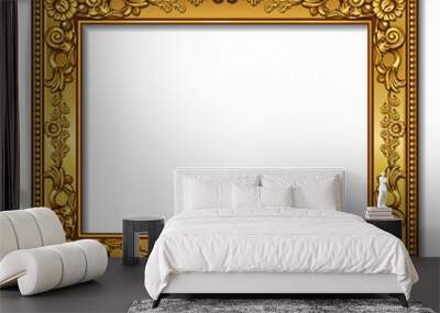 frame gold color with shadow Wall mural