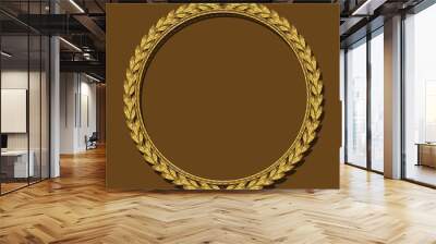 frame gold color with shadow Wall mural