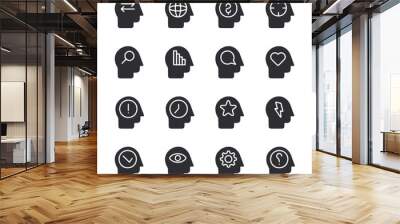 Mind icon set Wall mural