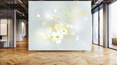 Jasmine / Floral card with white flowers Wall mural