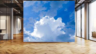 Heavenly landscape with picturesque white clouds. Sky blue and white clouds background. Natural background. Wall mural