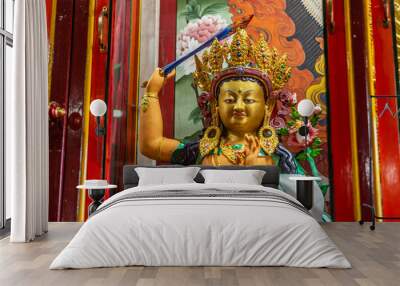 Statue Inside Tawang Monastery in Arunachal Pradesh, India Wall mural