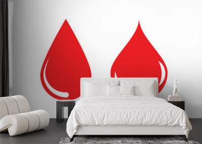 Blood drop flat vector icon design isolated on white background Wall mural