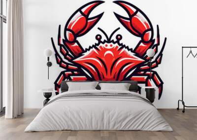 cute icon character crab Wall mural