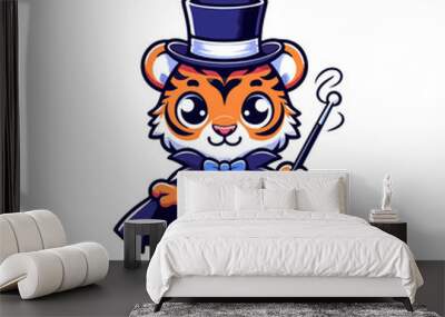 cute tiger magician icon character Wall mural