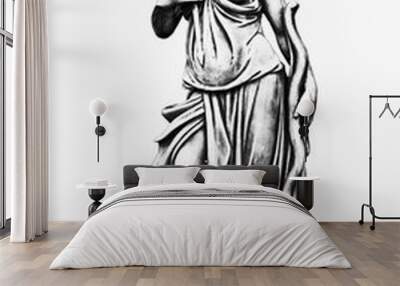 Ancient marble statue of sculpture woman isolated on white. Wall mural