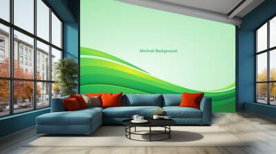 modern abstract green wave background Wall mural