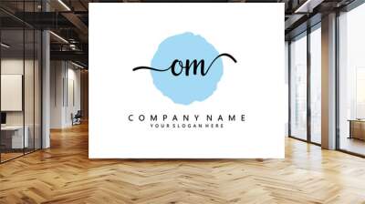 OM Initial handwriting logo template vector  Wall mural