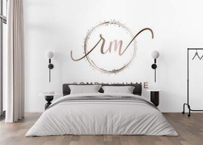 RM Initial handwriting logo template vector Wall mural