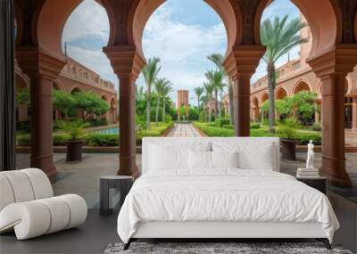 Beautiful Moroccan Architecture Inner Garden Wall mural