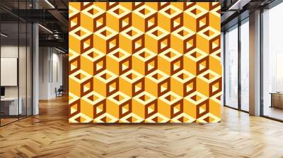 Gold pattern cube background Wall mural