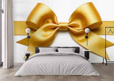 gold bow isolated on white background Wall mural