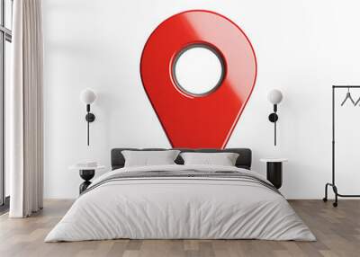 map pointer with red pin icon Wall mural