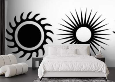 Mystical radiance ,Sunlit silhouettes of cosmic,Celestial sunburst collection,Mystical sun designs,Abstract sun symbol,Graphics for celestial designs,sun silhouettes,Mystical sun ,celestial symbols, Wall mural