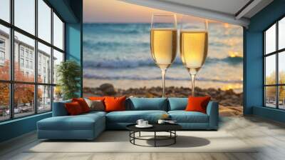 glasses of champagne Wall mural