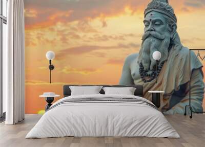 background HAPPY GURU PURNIMA with generative ai Wall mural