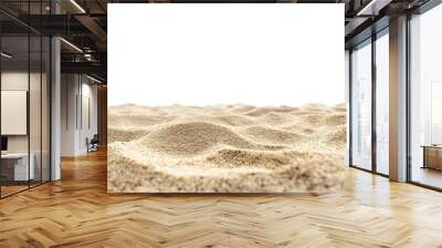 beach sand on white isolated background, front view with generative ai Wall mural