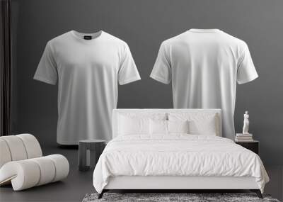 template front and back white tshirts,3d render,3d with generative ai Wall mural