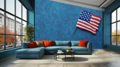 USA background with pin with the shape of the United States of america flag. Use for Veterans day or Patriot day, September 11 with generative ai Wall mural