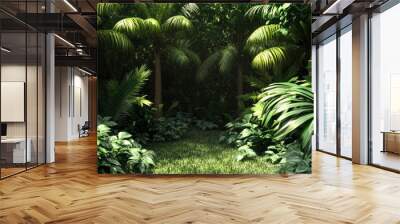 vegetation nature plant green natural environment foliage background 3d render. with generative ai Wall mural