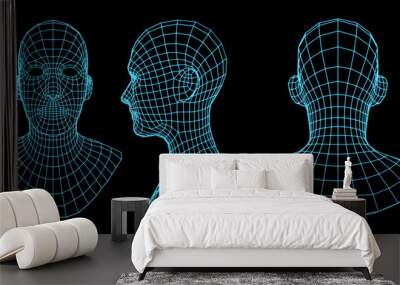 Human wireframe vector illustration Wall mural