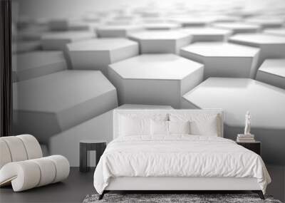 abstract background with hexagons. white hexagons background Wall mural