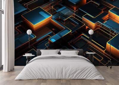 abstract technology background theme. abstract futuristic background Wall mural