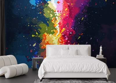 Colorful Abstract Explosion of Colors Wall mural