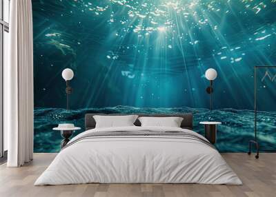 underwater view with beautiful coral reefs Wall mural