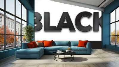 black 3d editable text effect Wall mural