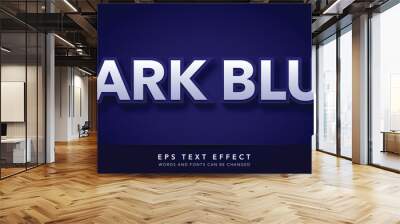 dark blue 3d editable text effect Wall mural