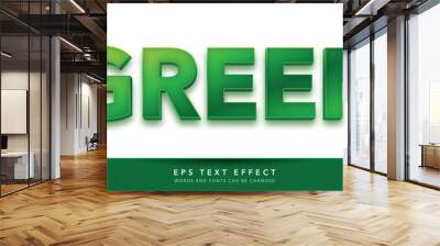 green 3d editable text effect Wall mural