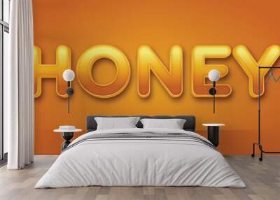 honey 3d editable text effect Wall mural