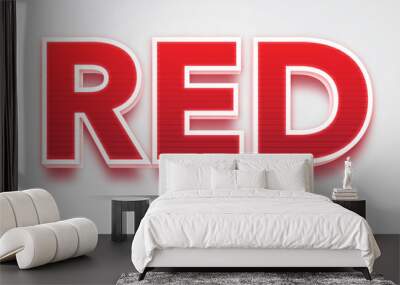 red 3d editable text effect Wall mural