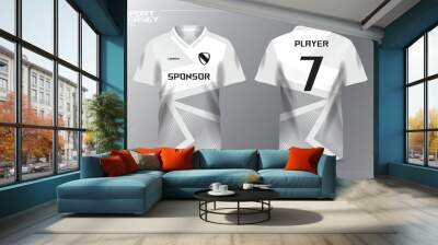 white sport jersey for football and soccer shirt template Wall mural