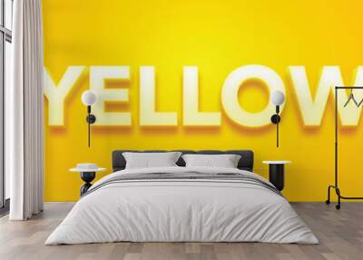 yellow 3d editable text effect Wall mural