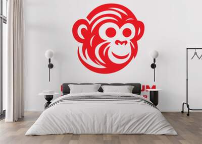 Get Professional Monkey Logo Designs at Affordable Prices Customize Our Editable Monkey Logo Vector to Fit Your Brand Wall mural