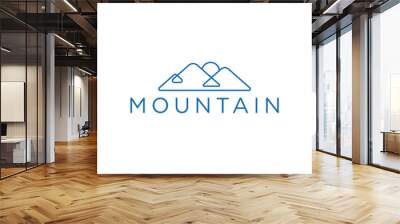 blue mountain logo  icon and vector Wall mural