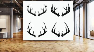 deer antler logo, icon and vector Wall mural