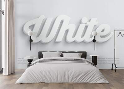 3d white mockup editable text effect premium vector Wall mural