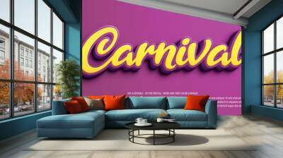 Carnival 3d editable text effect Wall mural