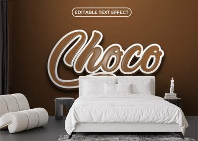 Editable text effect chocolate style Wall mural