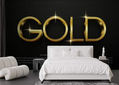 Editable text effect gold style Wall mural