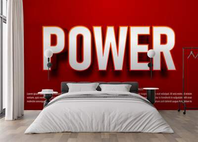 Editable text effect power 3d premium vector Wall mural